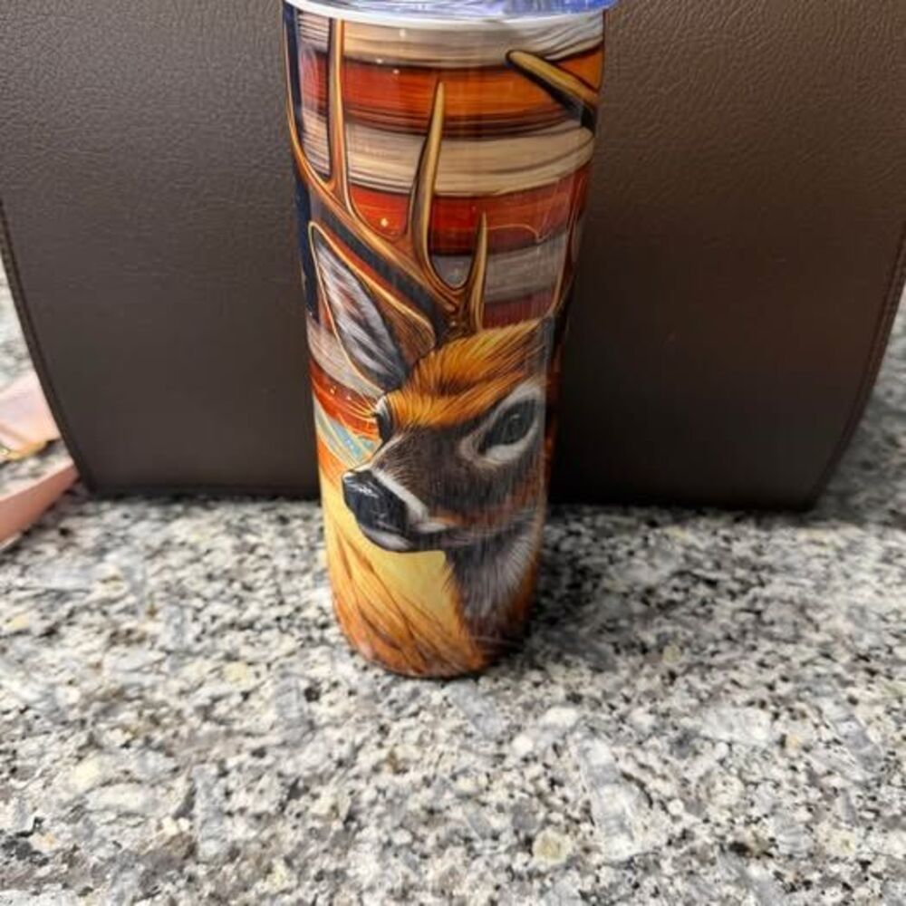 Deer Graphic Tumbler with Lid